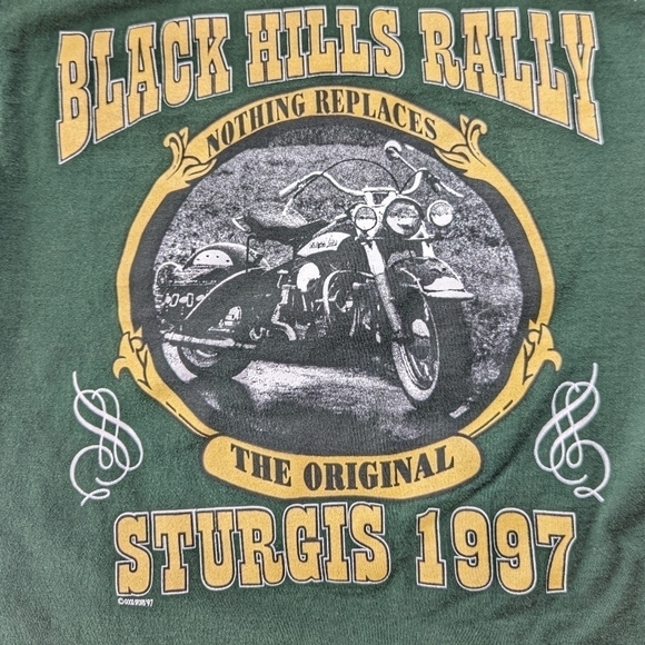 Vintage Sturgis 1997 Black Hills Rally 57th Anniversary Tee in Green Size Medium - Picture 4 of 11